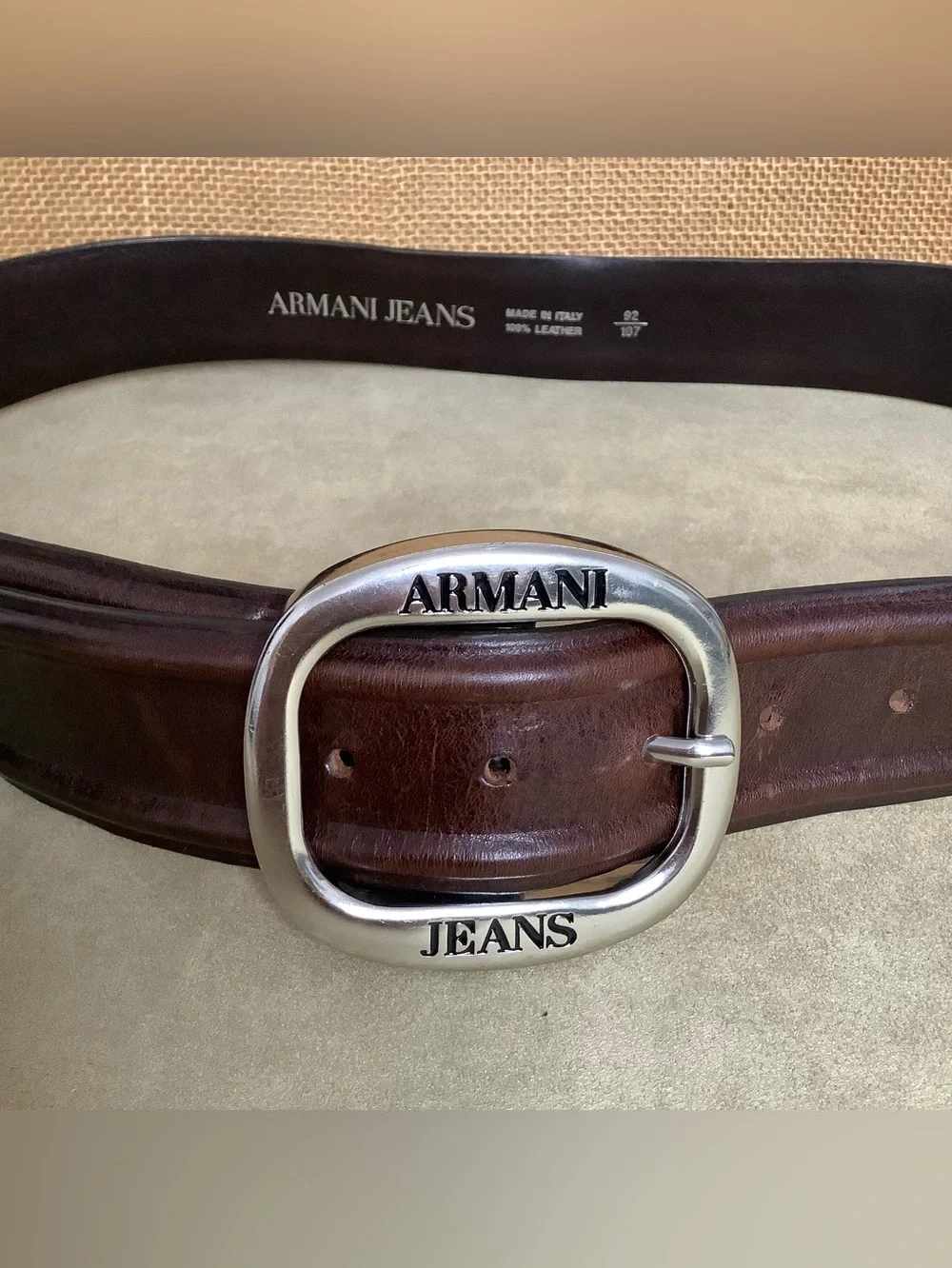 ARMANI Jeans Luxury Brown Leather Belt for Women  (W617)
